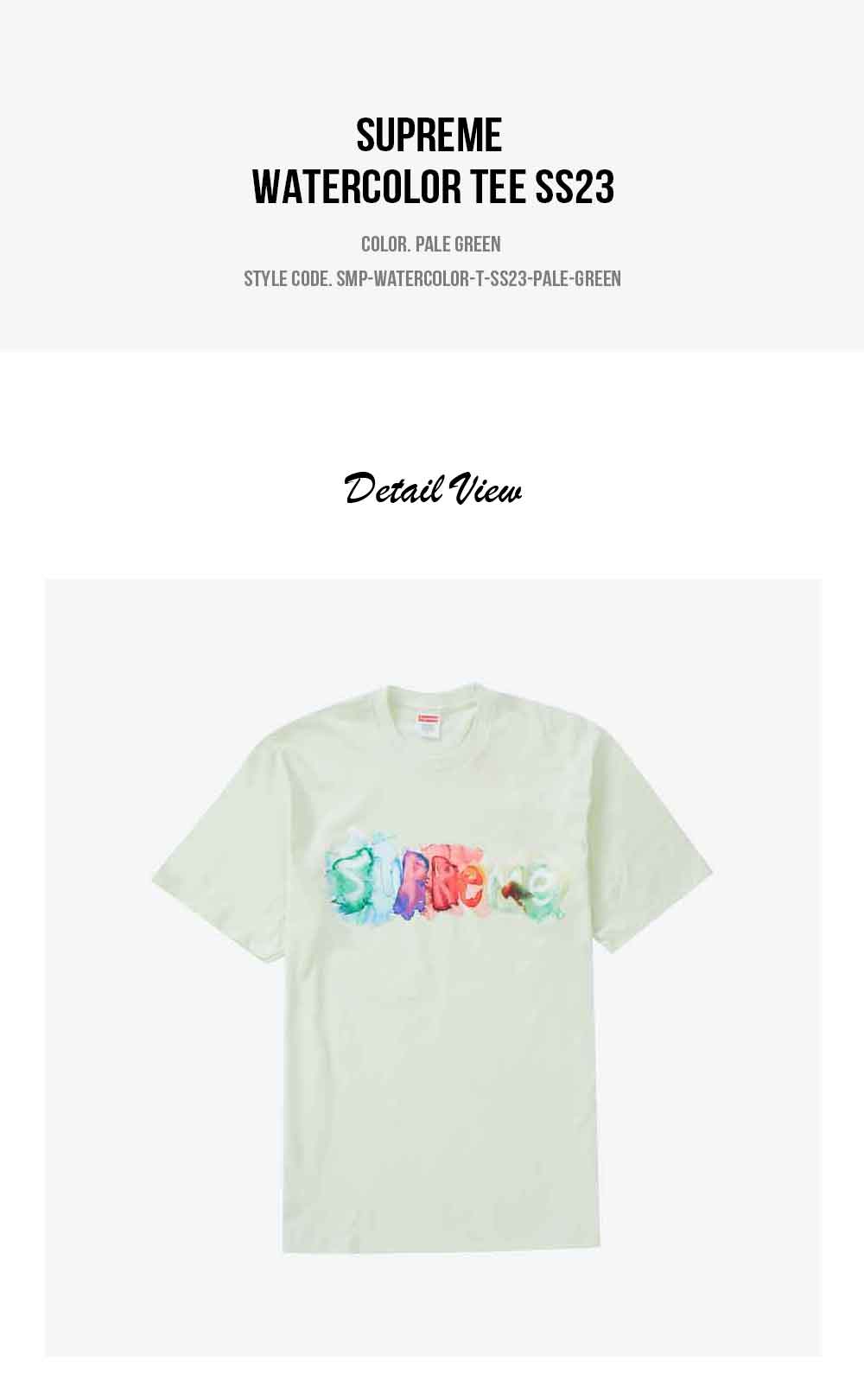 Supreme Watercolor Tee Pale Green